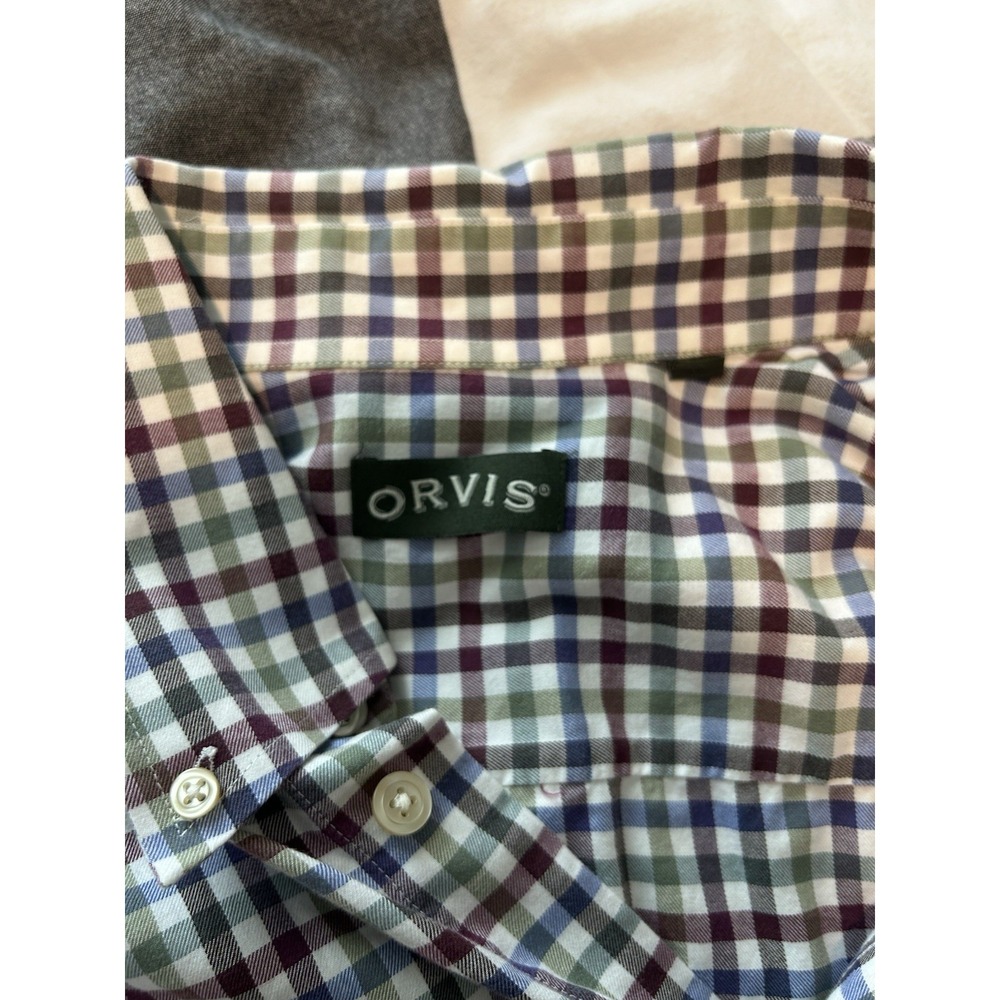 Orvis Shirt Mens XL Long Sleeve Button Down Multicolor Plaid - Picture 3 of 5